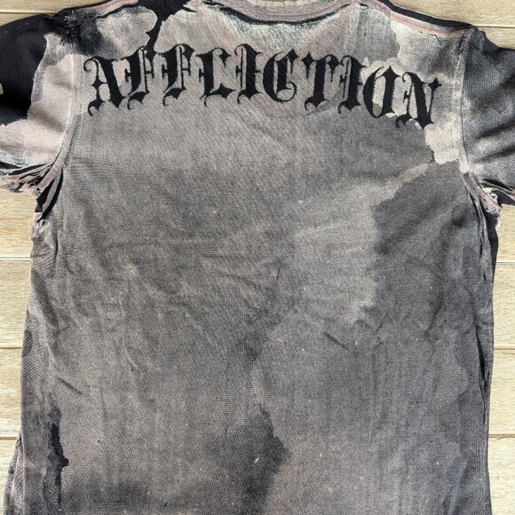 RARE Vintage Y2K Affliction Puppet Master God Vs Demon T-shirt Size Medium - Picture 4 of 4